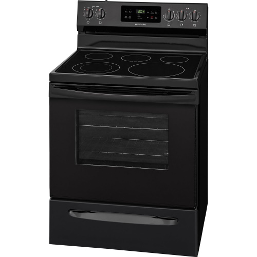 A black smooth top stove