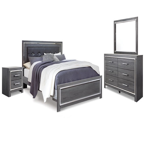 Picture of a bedroom set with silver finish