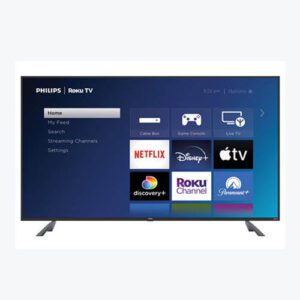 A smart tv with the screen showing different apps.