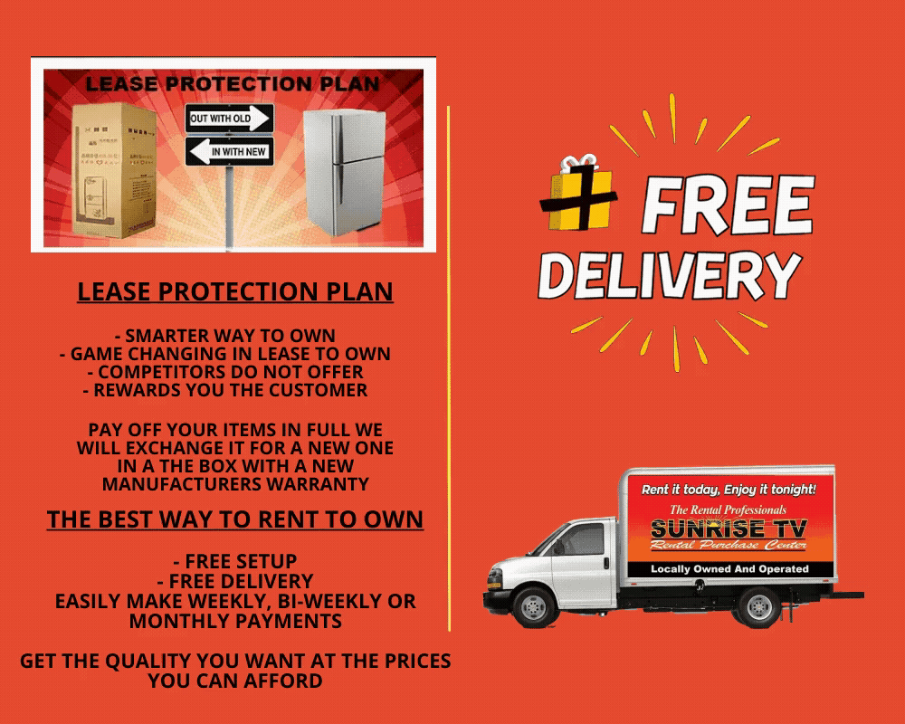 A free delivery flyer for a refrigerator.