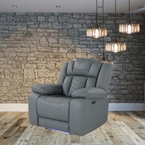 GREY 10 POWER RECLINER WITH LED