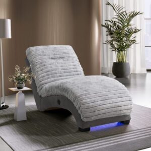 DOMINIC NICKEL/GREY 36 CHAISE WITH USB