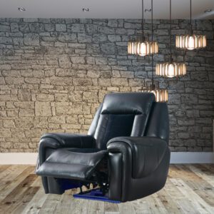 BLANCHE BLACK/VELVET POWER RECLINER WITH LED