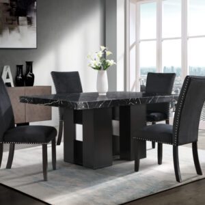 BLACK MARBLE DINING ROOM SET