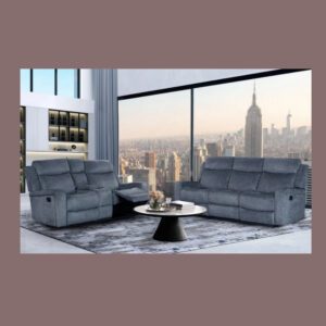 DARK GREY 9 RECLINING SOFA/CONSOLE RECLINING LOVESEAT