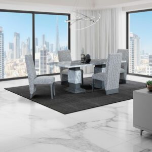 WHITE AND GREY DINING SET