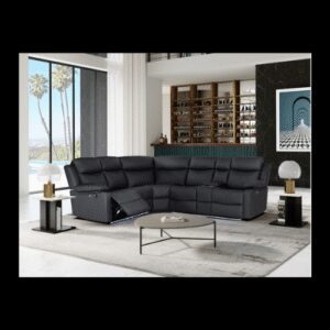 GLOBAL BLACK 3PC SECTIONAL WITH LED LIGHTS