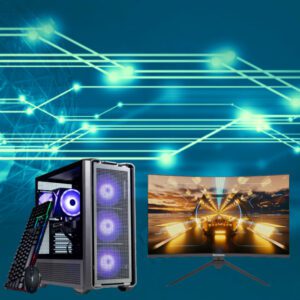 SKYTECH EDGE GAMING TOWER WITH 27" CURVED MONITOR