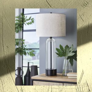 ASHLEY Kerrbrook Glass 2PC LAMP SET