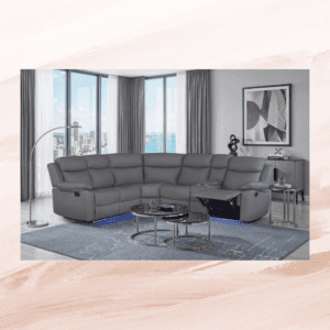 GLOBAL GREY SECTIONAL WITH LED AND SPEAKER