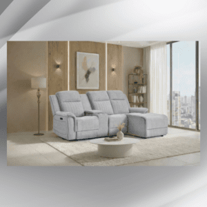 GLOBAL GREY 1 POWER PUSHBACK SECTIONAL WITH LED AND GLOBAL SS SPKR