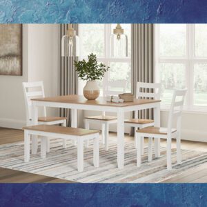 ASHLEY GESTHAVEN WHITE 6PC DINING ROOM TABLE SET
